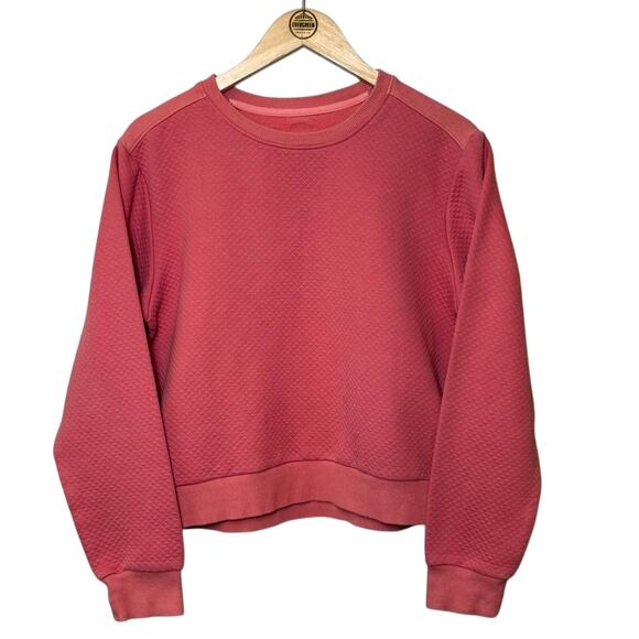 Born Primitive Womens Waffle Quilted Crewneck Pullover Sweatshirt Rose Sz Medium - Picture 1 of 9